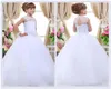 2016 Nowa biała suknia kulowa z kości słoniowej sukienki Flower Girl Dresss for Girl