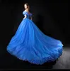 Kopciuszek Sukienka Halloween Kostium Księżniczka Dresja Kopciuszek Dorosłych Kobiety Deluxe Blue Prom Dress Princess Dress Special Gown Gown