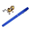 WholePortable Pocket Mini Fishing Pole Aluminum Alloy Pen Shape Fishing Rod With Reel Wheel 6 Colors 2505963