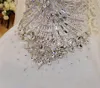 A-lijn Sweetheart Appliques kralen tuin Gratis sets gratis sluier luxe kristallen trouwjurken kanten kathedraal veter achterste bruidsjurken