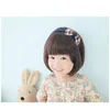 Woodfestival Child Wig Short Black Srtaight syntetiska barn peruker Sdark Brown Hair for Little Girls Kids6628296