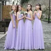 Country Bridesmaid Dresses Chiffon Long Bridesmaid Dress European Style Lace-up Back In Stock Blue,Light Purple,Light Yellow,Pink Cheap