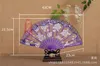 Rose Plastic Frame Lace Silk Hand Fan Chinese Craft Dance Folding Fan 15 Colors 100pcs/lot