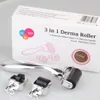 3 i 1 Micro Derma Roller Titanium 180/600/1200 (0,5-1,5 mm) Nålar Hudvårdspaket