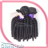Maleisische Virgin Menselijk Haar Weave Dubbele Machine Afro Kinky Curly Extensions Mink Full Aunty Funmi Bouncy Curls Inslag Bundels 3 stks