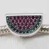 2016 NEW summer Authentic 925 sterling silver beads PAVÉ WATERMELON, RED & GREEN CZ fits for pandora Snake chain bracelets necklace charms