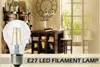 أضواء LED عكس الضوء 4 واط 6 واط 8 واط e27 الدافئة الأبيض بارد الأبيض A60 A19 خمر الصمام خيوط لمبة 85-265 فولت ac عكس الضوء اديسون غلوب لمبة