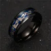 Cool Acier Inoxydable Gragon Anneaux Bijoux Bleu Noir Bague Pour Femmes Hommes Anneaux Cadeau Vente Chaude