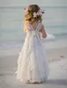 Lindo bolo de boneca vestidos de florista para casamentos babados crianças vestidos de desfile flores até o chão rendas vestido de comunhão festa faixa