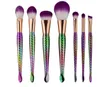 7 pçs / set Escovas De Maquiagem Sereia Set Make Up Escova 3D Escovas Sereia Colorido Fundação Creme Em Pó Blush Peixe Cauda Escova Kit Preço de Fábrica