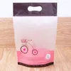 15.3*23.2 cm 100 pezzi confezione regalo in plastica stampata per uso alimentare sacchetti stand up sacchetti per biscotti con chiusura a cerniera autoadesiva/sacchetto per pane/snack