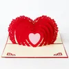 Livraison gratuite cartes de voeux pop-up faites à la main cartes de remerciement décorations de cartes d'anniversaire Creative stéréoscopique 3D amour carte de voeux Saint-Valentin