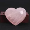 2 3inch Quartz Rose Crystal Heart Carving Craft Stone Chakra Healing Reiki Stones Lover Gife Stone Crystal Heart309g