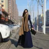 Qiu dong the goddess of cultivate one's morality posed mop the floor on the super long woollen coat collar dress dust coat dress coat HOT