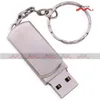 Gratis lasergraverad logotyp 50PCS 128MB / 256MB / 512MB / 1GB / 2GB / 4GB / 8GB / 16GB Sväng metall USB-enhet med nyckelring Minne Flash 100% Real Storage