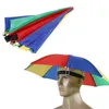 2016 New Product Usefull Rainbow Umbrella Hat Sun Shade Camping Fishing Hiking Festivals Outdoor Brolly ZA0514