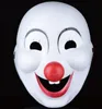 Halloween Hite Clown Red Nose mask Divertente Fancy Dress Party Jester Jolly Mask PVC Masquerade Mask Maschere di carnevale bianco oggetti di scena per eventi festivi