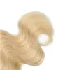 Lichaam golvende haar grade 8a kleur #1b #613 bleekblond menselijk haar rechte bundels Braziliaanse haaruitbreidingen 3 stcs 8-30 inch hete verkoop
