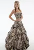 2016 robes de mariée camo une ligne cristal perlé chérie décolleté Realtree camouflage robes de mariée ramassées robes de mariée