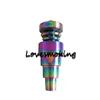 Rainbow Domeless Titanium nagel Met Quartz Cap titaniumTi Karper Cap Dabber Grade 2 6 in 1 10mm 14mm 18mm Vrouwelijke/Mannelijke Kleurrijke Nail