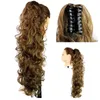 Synthetisch haar Paardenstaarten Klauw Paardenstaarten vrouwen krullend golvend clip in op hair extensions 31inch 220g haarstukken 12 kleuren