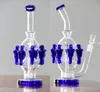 28cm Tall Royal Blue Glass Bongs Water Pipes With Joint Size 14.4 mm Perc Percolator Recycle Oil Rigs Glss Bongs Hookahs