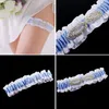 Elegante Acessório De Noiva Elástico De Cetim Plicated Whit Garter Fita De Seda Brilhante Strass Flowersl Decoração Do Casamento Garter Frete Grátis