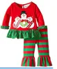 2016 baby Christmas outfit ragazze cervo albero di natale t-shirt + pantaloni volant 2 pezzi imposta bambini polka dot top bambini primavera autunno indossare vestito