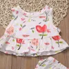 Schöne Baby Mädchen Kleidung Sommer Neugeborenen Mädchen Kleidung Set Blume Ärmellose Tops + Shorts 2PC Kinder Kleidung Floral sunsuit Outfit Set