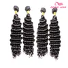 Hot Sale Brazilian human Hair Weave Deep Wave Virgin Hair bundles extension 4 pcs Hair weft free Shipping