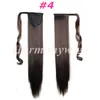 Queues de cheval synthétiques Clip dans les Extensions de cheveux envelopper sur queue de cheval droite 24 pouces 120G Extensions de postiches synthétiques