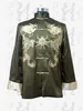 Fall-Vintage Black Chinese Traditional Men Jacket Silk Satin Coat Handmade Embroidery Dragon Outwear S M L XL XXL XXXL M-1011