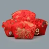 Mignon noeud chinois petit sac de coquille bijoux sacs à fermeture éclair porte-monnaie pochette d'emballage brocart de soie sac cadeau de bonbons faveur de fête de mariage 2 pièces/lot