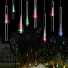 LED Strings Meteor Prysznic Światła Rain, Drop Soplunek Śnieg Spadek Raindrop 30 CM 8 Tube Wodoodporne Kaskadowe światła do ślubu Xmas Home Decor