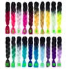 due toni nero marrone JUMBO TRECCE CAPELLI tresse cheveux 24 pollici jumbo intrecciare ombre box trecce capelli ricci kanekalon capelli sintetici all'uncinetto