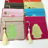 Small Embroidery clothes Coin Purse Bag Zipper Vintage Jewelry Gift Pouches Chinese style Tassel Cotton Linen Eco Storage Bag