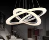 Modern Acrylic LED Pendant Light 3 Circle Suspension Chandeliers Lighting for Living Room Dining Room Bedroom