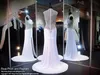 Modest White Prom Evening Dresses 2019 Major Beading V Neck Sexy Side Split Illusion Back Party Pageant Gown6663047