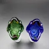 Groothandel slang hoofd glazen kommen voor bongen met blauw groen 14mm 18mm mannelijke glazen kom voor wax tabak glas olie rigs glazen bongs