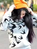 Wholesale- estilo de estilo de inverno outono de avanço padrão de andorinha moletom pulôver manga comprida solta jumper