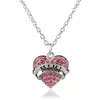 Buena A ++ corazón miembros de la familia de diamantes madre e hija collar familiar WFN001 (con cadena) orden de mezcla 20 piezas por lote