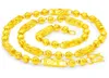 24 polegadas 24k banhado a ouro Buda Beads Colar Colar Para Mens Amarelo Hexágono Hexágono Correntes de Jóias