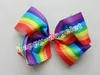20pcs newest Fashion 6'' Handmade Boutique Rainbow Striped Sweet Hair Bows Alligator Clips hair ties For Kids Girls Hair Accessories HD3467