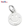 Beadsnice 925 Srebrny wisiorek Uśmiech Face DIY Biżuteria Znalezienie Smiley Symbol Smile Smile Round Tags Craft Supplies ID 35626