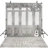 Grey White Wooden Door Photo Backdrop Vinyl Cloth Gitar Brick Floor Kids Children Photography Background Vintage Newborn Studio Booth Props