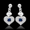 Gioielli in argento sterling 925 a forma di cuore in argento sterling 925 orecchini a forma di cuore Set di gioielli regalo di San Valentino bella spedizione gratuita