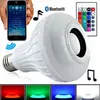 Hot Wireless Bluetooth 6W LED Speaker Bulb Audio Speaker LED Music Playing Lighting With 24 Keys E27 Remote Control 20pcs