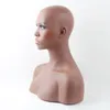 Realistic Female Black AfroAmerican Fiberglass Mannequin Dummy Head Bust For Lace Wig And Jewelry Display EMS 211q3832549