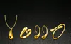 Hot Sale Plated 925 Silver Gold Drop Halsband Armband Earring Ring Fashion Party Wedding Jewelry Set