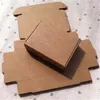 10*21.5*6cm Coffee Nuts Food Storage Brown Kraft Paper Package Box With Clear Window DIY Party Gift Craft Pack Bag Pouch